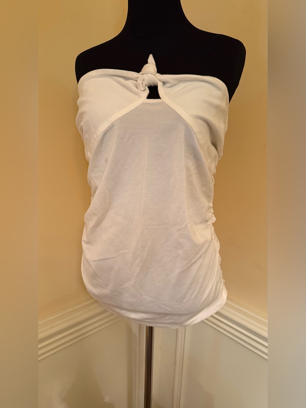 Ralph Lauren White Strapless Knot-Front Camisole